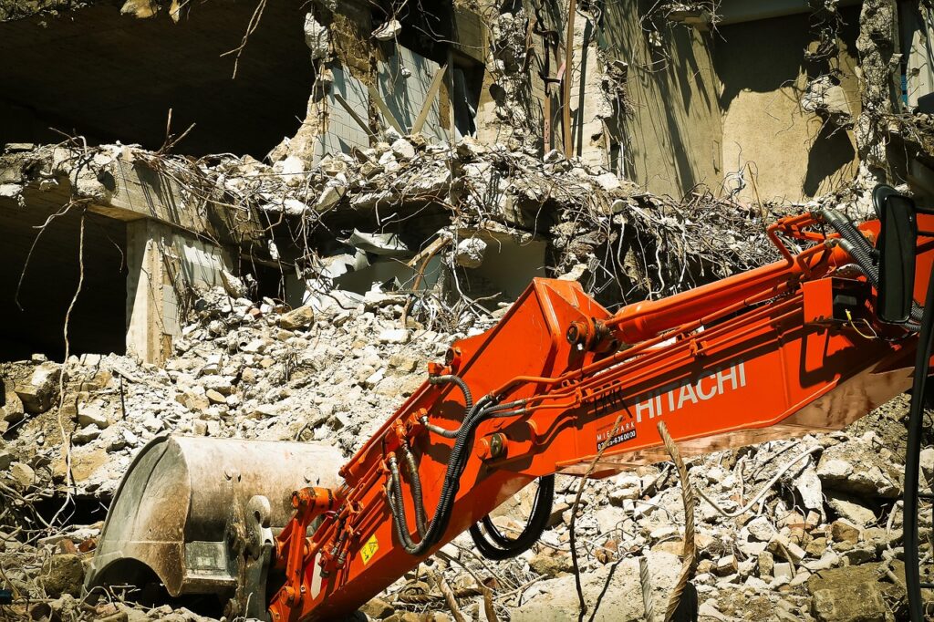 construction site, demolition, excavator, house, work, cancellation, construction work, building rubble, debris, destruction, destroyed, broken, reinforced concrete, vehicle, stones, construction vehicle, demolition work, to build, ruin, building, tear off, old building, demolition, demolition, demolition, demolition, demolition, excavator